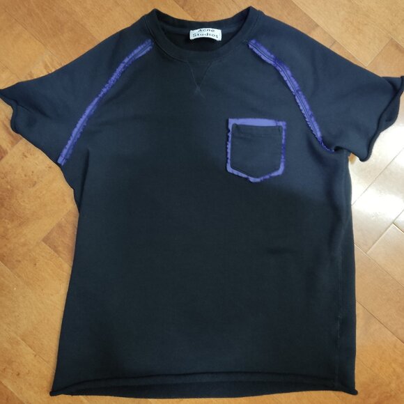 ACNE STUDIOS Reverse Inside-Out Black T-Shirt/Sweater Mens Medium M - Picture 1 of 4